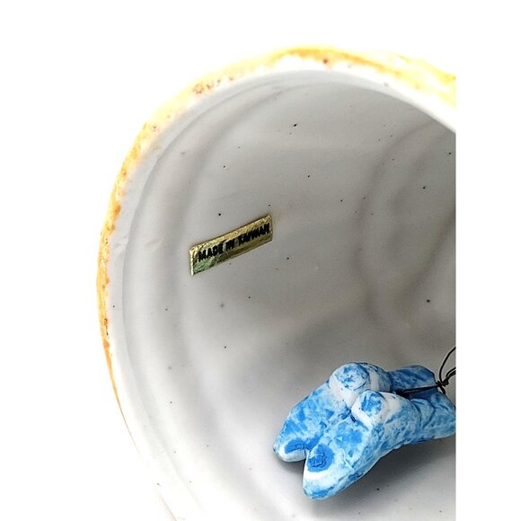 Vintage Porcelain Lady Figurine Bell Blue Dress Roses Slipper Clapper 1978 - Picture 4 of 11